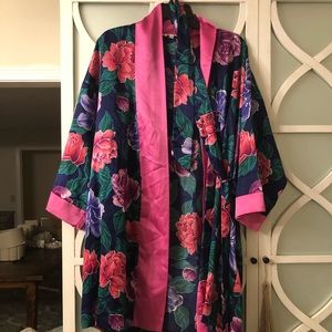 Vintage Christian Dior Floral Lingerie Robe-Size M